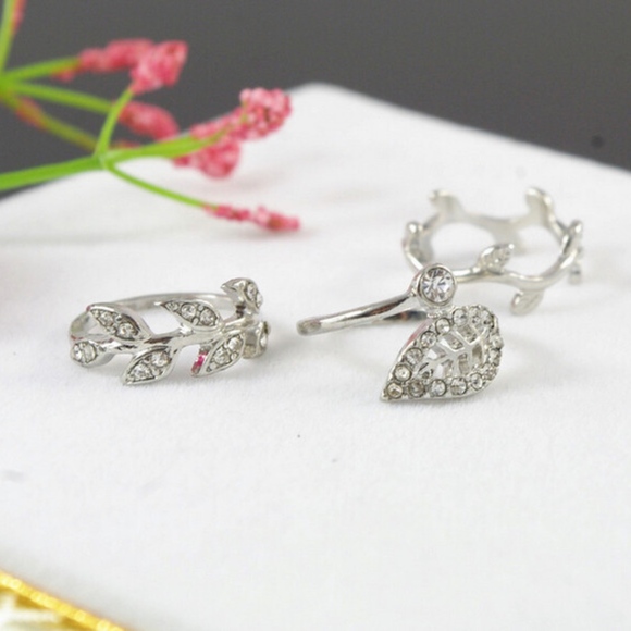 3 Piece Stackable Silver Midi Knuckle Rings - Picture 2 of 6